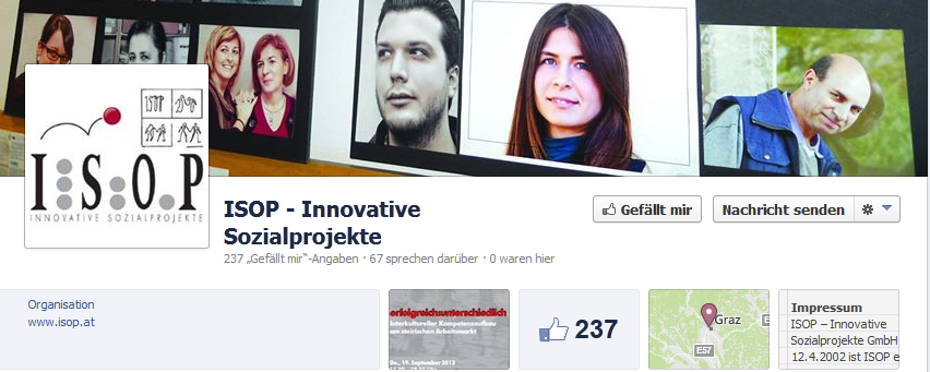 Bei 237 Likes - die Seite "ISOP - Innovative Sozialprojekte"