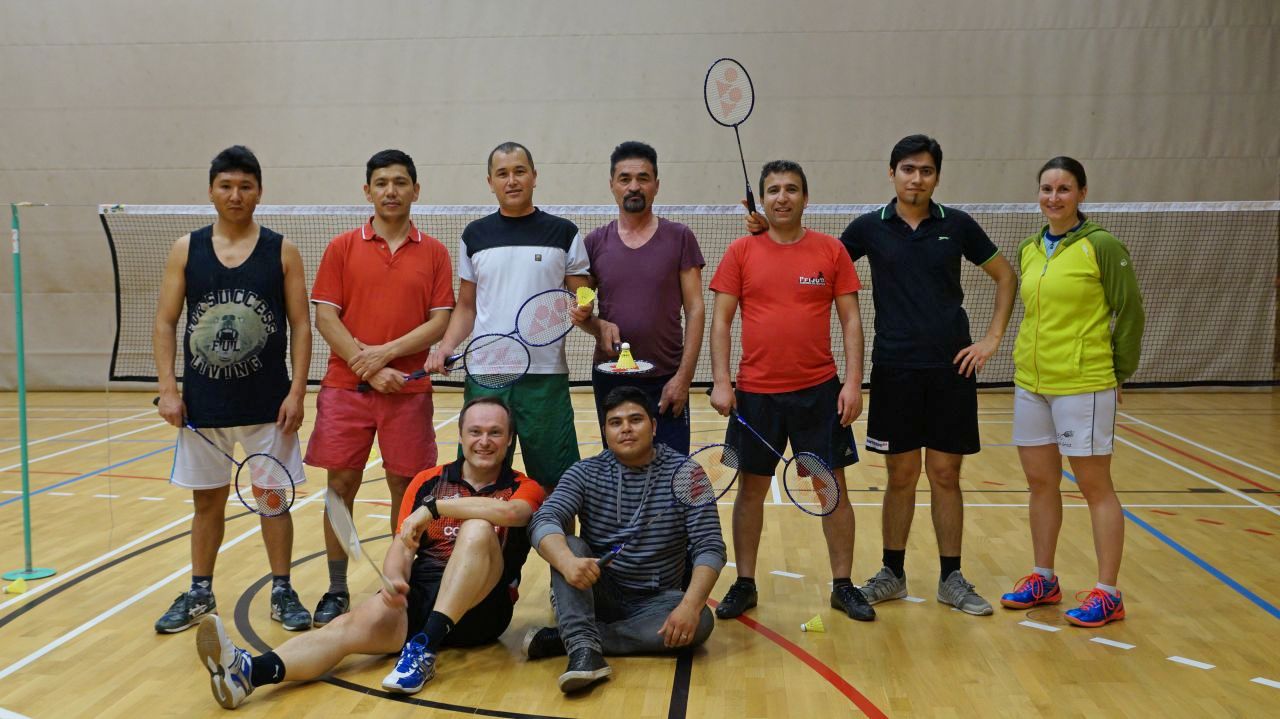 Gruppenfoto vom Badmintontraining