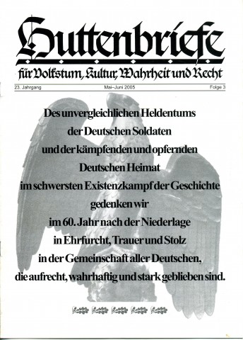 Mit freundlicher Unterstützung des Dokumentationsarchiv Österreichischen Widerstandes Cover eines Huttenbriefes. Die letzte Ausgabe kam im Juli 2013