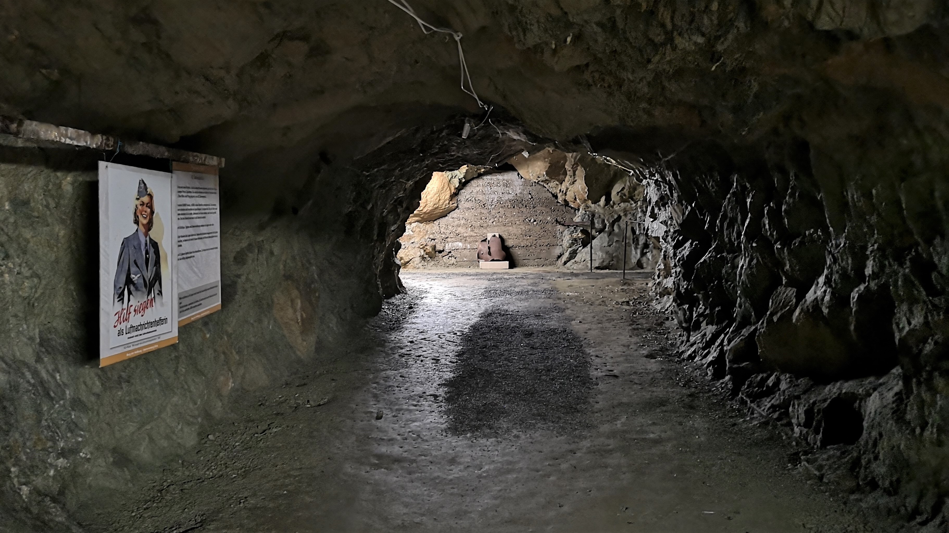 Blick in einen kleinen Abschnitt des Kalvarienberg-Stollens