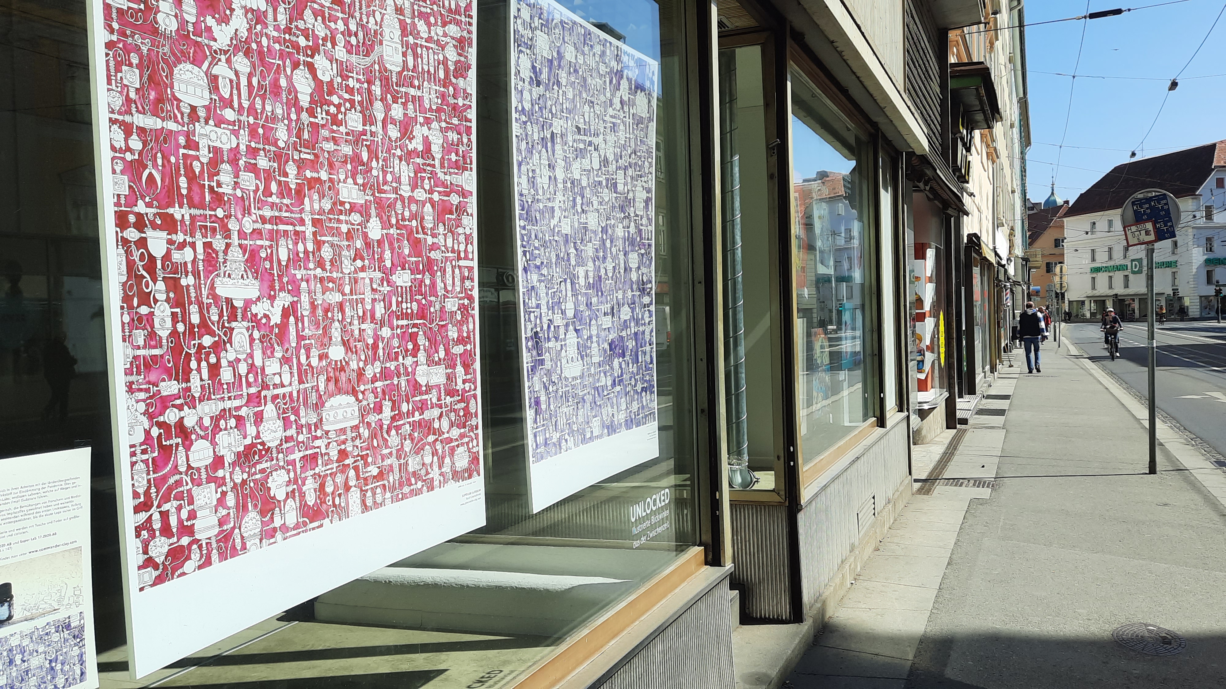 Werke im Schaufenster der Annenstraße 20