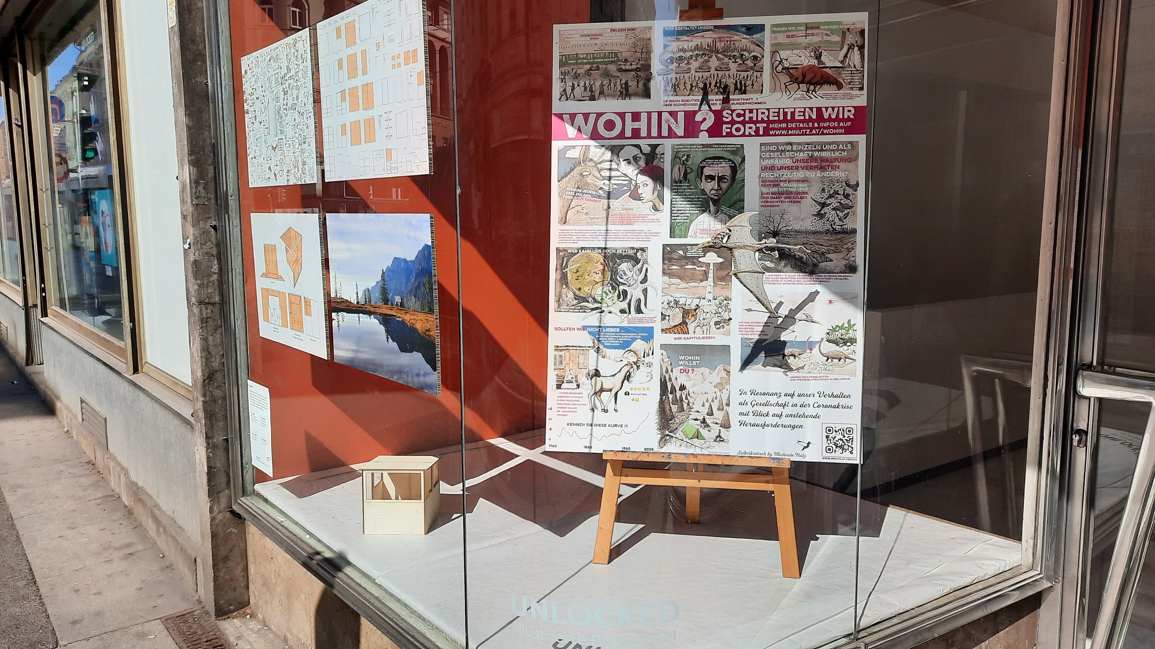 Werke im Schaufenster in der Annenstraße 20