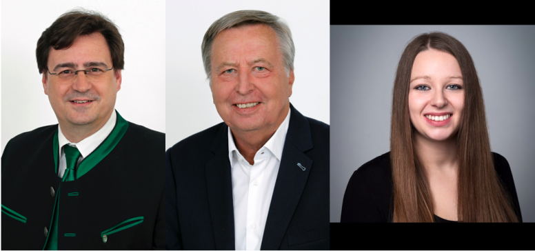 Portraits der 3 Bezirksvorsteher*innen des Annenviertels Hagenhofer, Krainer, Wolf
