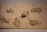 Ansichten aus Graz in Holz gebrannt