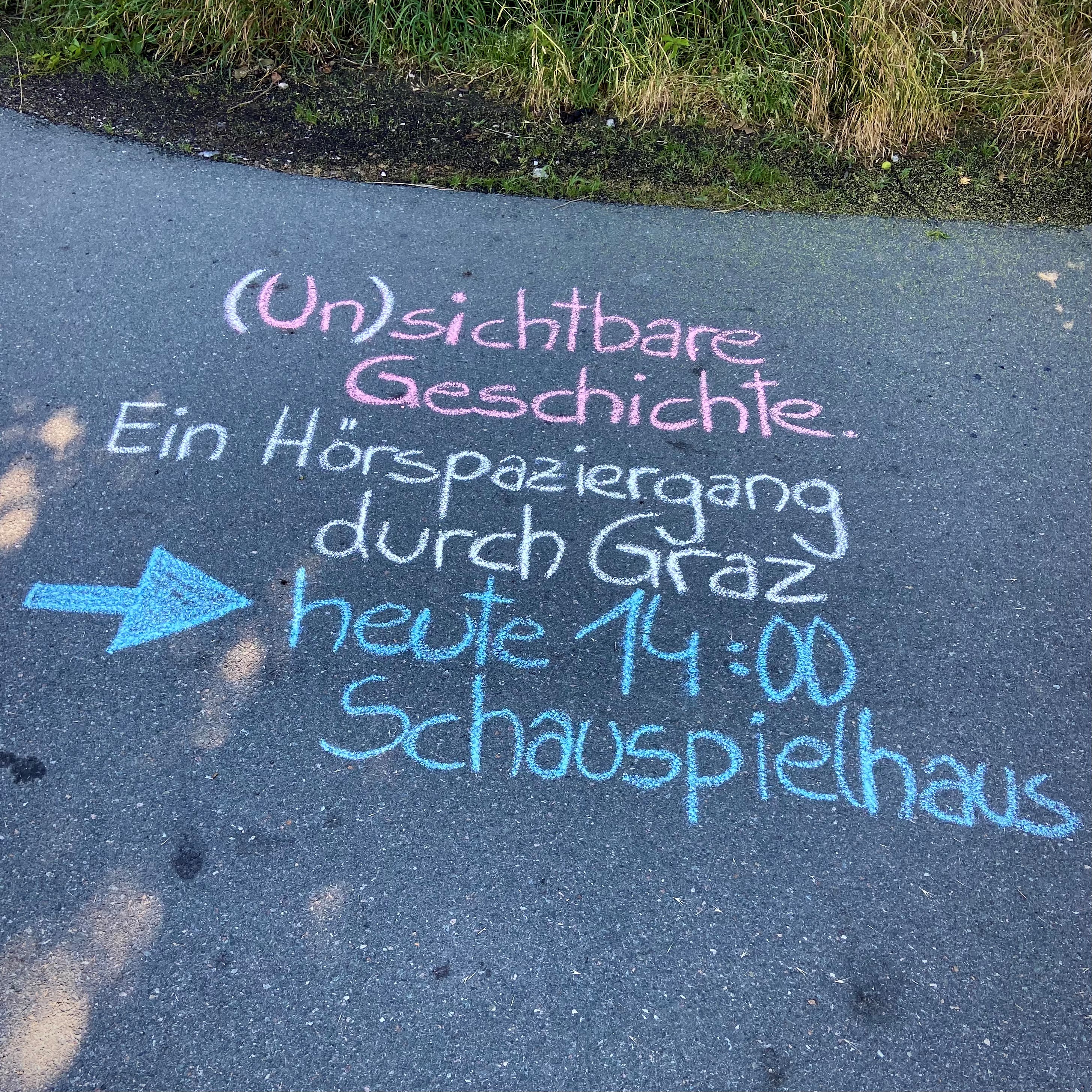 Ankündigung für (Un)sichtbare Geschichten mit Straßenkreide