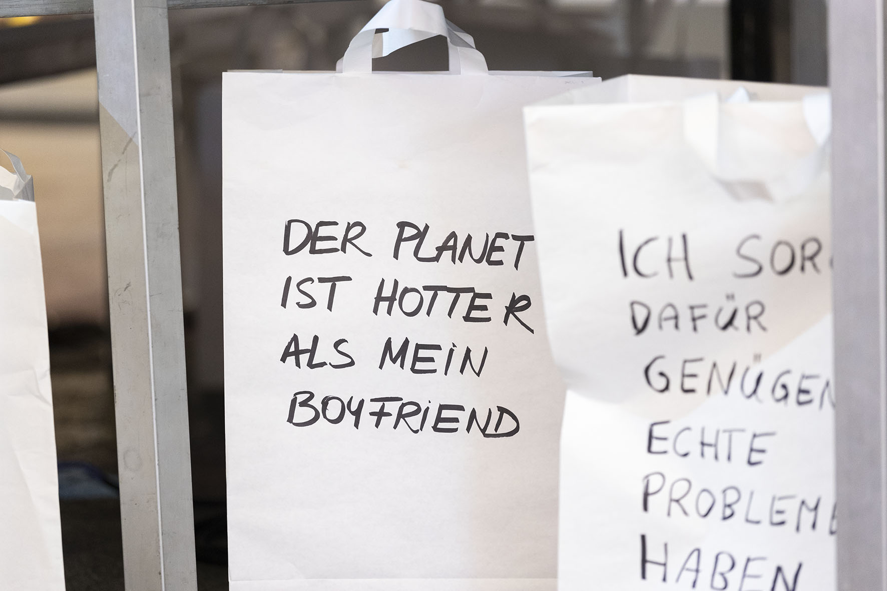 Klimatext auf Poster