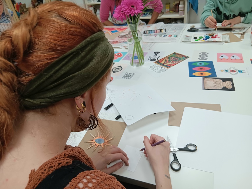 Frau beim Workshop