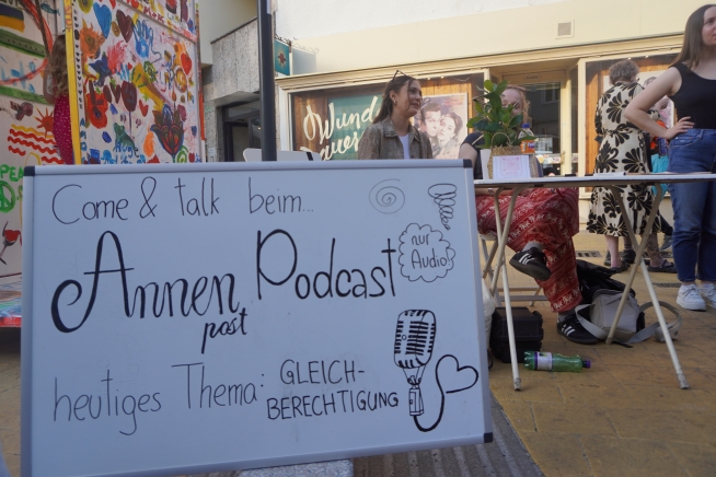 Annenpodcast-Stand der Annenpost beim diesjährigen Lendwirbel