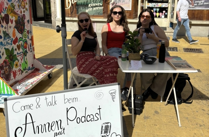 Annenpodcast-Stand der Annenpost beim diesjährigen Lendwirbel