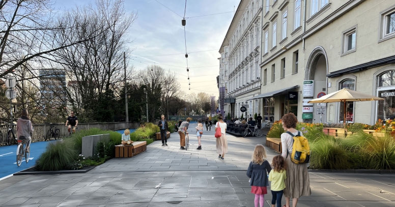 So könnte der Grieskai nach der Umgestaltung aussehen