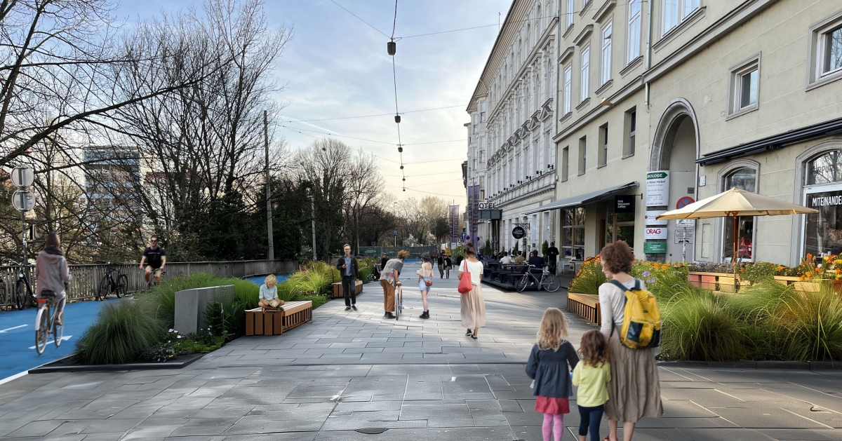 So könnte der Grieskai nach der Umgestaltung aussehen
